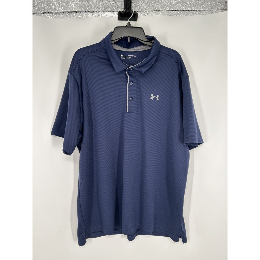 Under Armour Polo Shirt Men's 3XL Blue Short Sleeve Collared Golf Performance‎